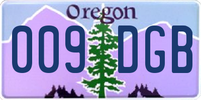OR license plate 009DGB