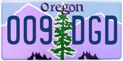 OR license plate 009DGD