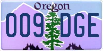 OR license plate 009DGE