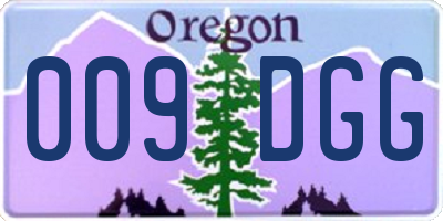 OR license plate 009DGG