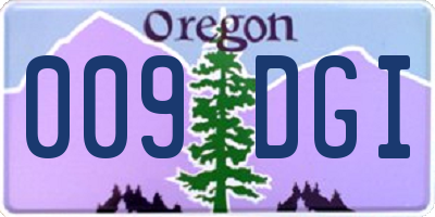 OR license plate 009DGI