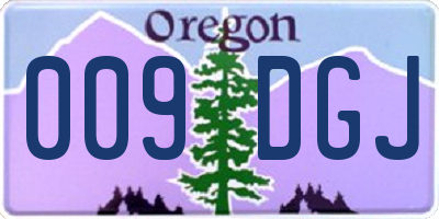 OR license plate 009DGJ