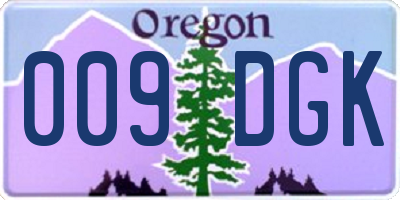 OR license plate 009DGK