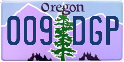 OR license plate 009DGP