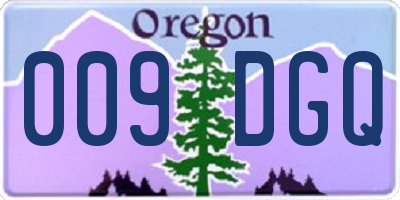 OR license plate 009DGQ