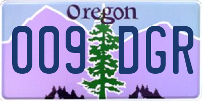 OR license plate 009DGR