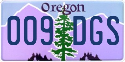 OR license plate 009DGS