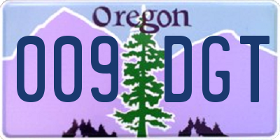 OR license plate 009DGT