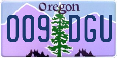 OR license plate 009DGU