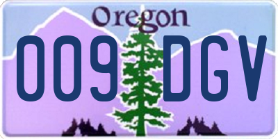 OR license plate 009DGV
