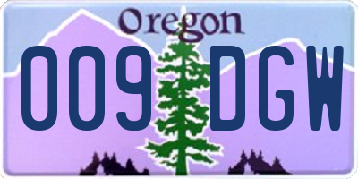 OR license plate 009DGW