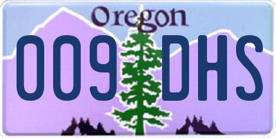 OR license plate 009DHS