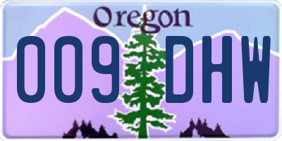 OR license plate 009DHW