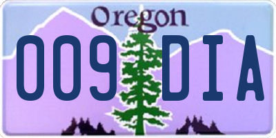 OR license plate 009DIA