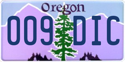 OR license plate 009DIC