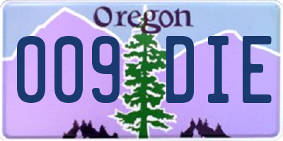OR license plate 009DIE