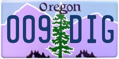 OR license plate 009DIG