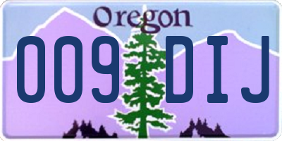 OR license plate 009DIJ