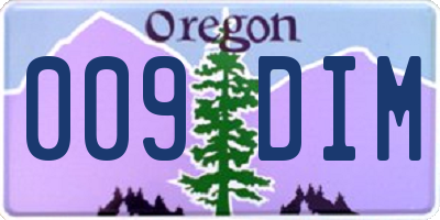 OR license plate 009DIM
