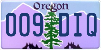 OR license plate 009DIQ