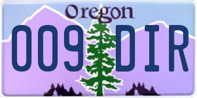 OR license plate 009DIR