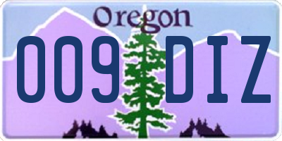 OR license plate 009DIZ