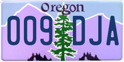 OR license plate 009DJA