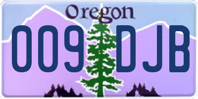OR license plate 009DJB