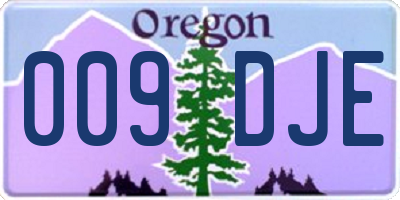 OR license plate 009DJE