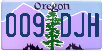 OR license plate 009DJH
