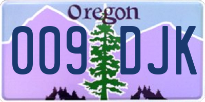 OR license plate 009DJK