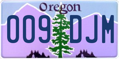 OR license plate 009DJM