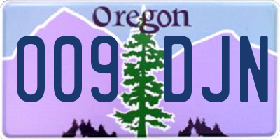 OR license plate 009DJN