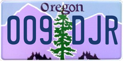 OR license plate 009DJR