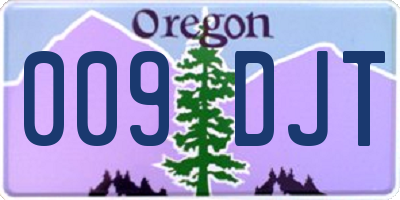 OR license plate 009DJT