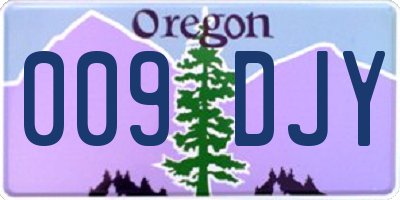 OR license plate 009DJY