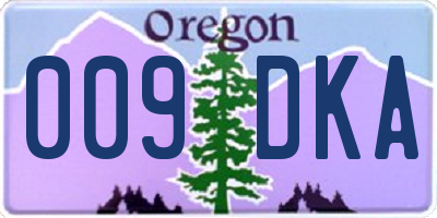 OR license plate 009DKA