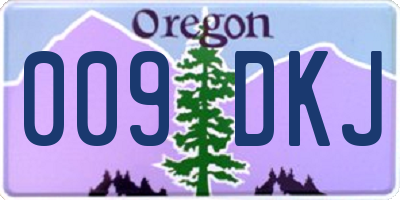 OR license plate 009DKJ