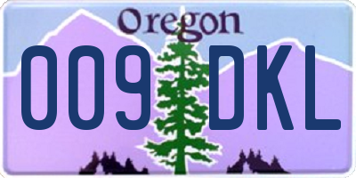 OR license plate 009DKL
