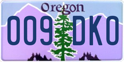 OR license plate 009DKO