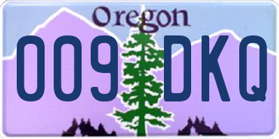 OR license plate 009DKQ