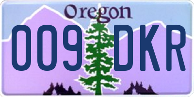OR license plate 009DKR