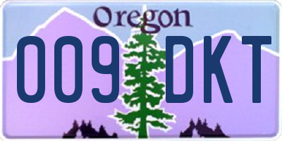 OR license plate 009DKT