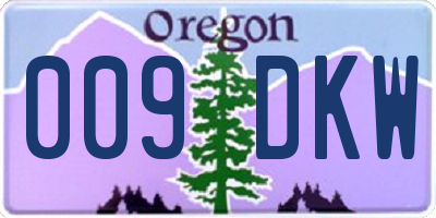 OR license plate 009DKW