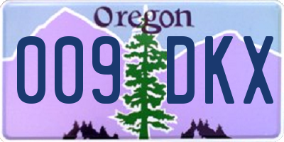 OR license plate 009DKX