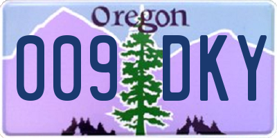 OR license plate 009DKY