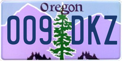 OR license plate 009DKZ