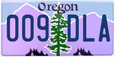 OR license plate 009DLA