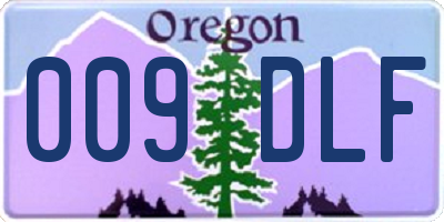 OR license plate 009DLF