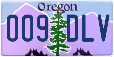 OR license plate 009DLV